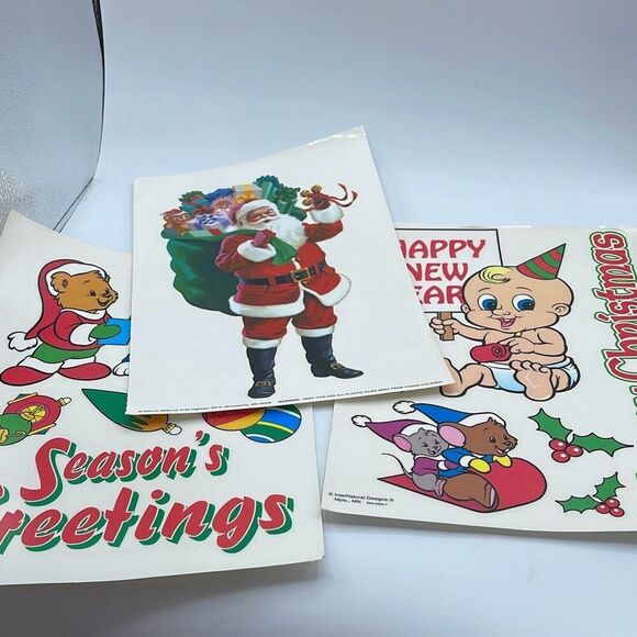 Vintage window clings New never used. Lot of 3. Made in USA. - Picture 1 of 4